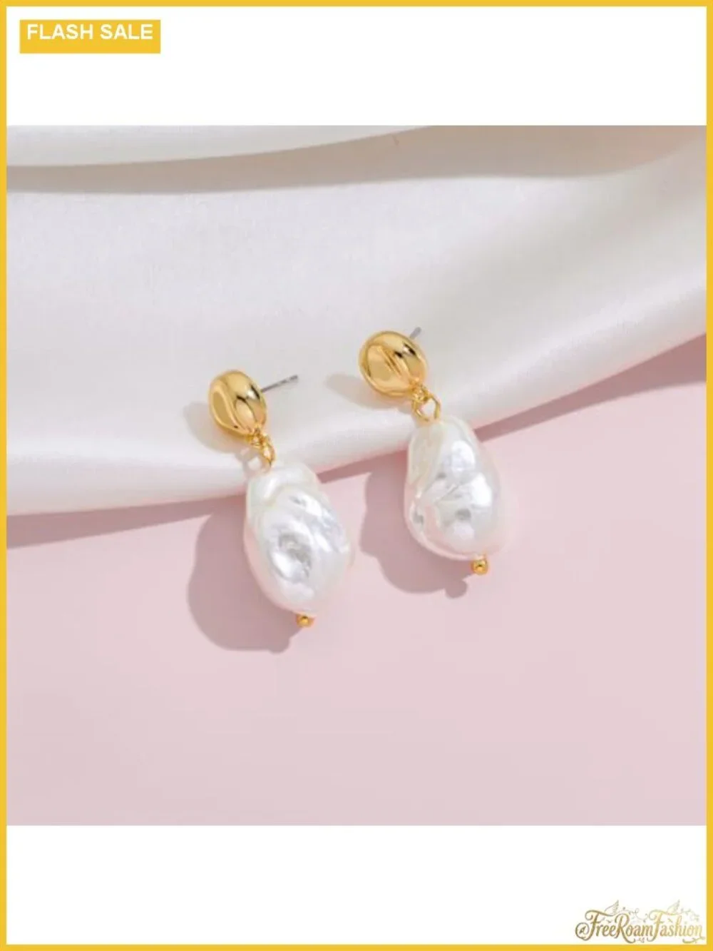 Baroque Pearl Drop Earrings for Women Gold-Tone Vintage Statement Jewelry
